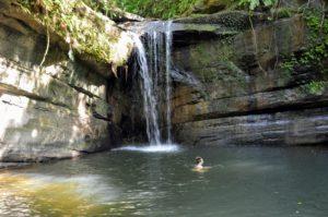 swimming in wanggu waterfall