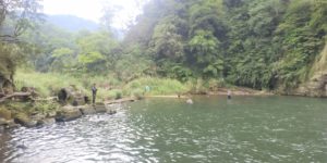 Swimming pool of lingjiao waterfall