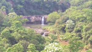 Lingjiao waterfall from far