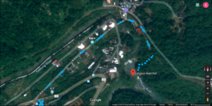 satelite view of the way to get to lingjiao waterfall